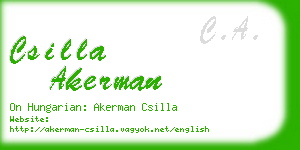 csilla akerman business card